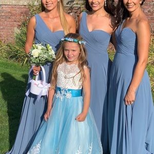 Dusty blue dress - size 4 - Davids Bridal